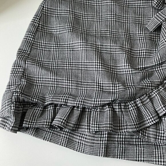 Checkered Gingham Wrap Mini Skirt - Picture 5 of 8